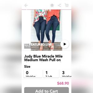 BNWT WOMEN'S SIZE 10 JUDY BLUE MIRACLE MILE PULL-ON SUPER STRETCH SLIMMING JEANS